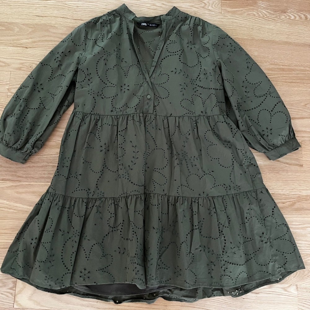 Zara Olive Green Mini Dress